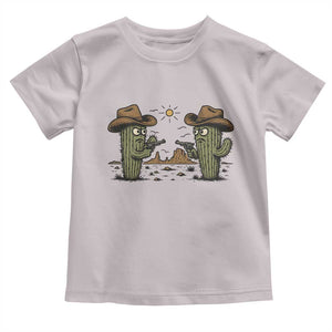 Funny Lone Star Cactus Cowboy Gunfight Gift Toddler T Shirt TS12 Ice Gray Print Your Wear