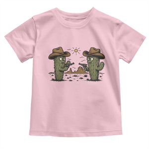 Funny Lone Star Cactus Cowboy Gunfight Gift Toddler T Shirt TS12 Light Pink Print Your Wear