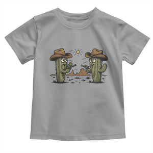 Funny Lone Star Cactus Cowboy Gunfight Gift Toddler T Shirt TS12 Sport Gray Print Your Wear