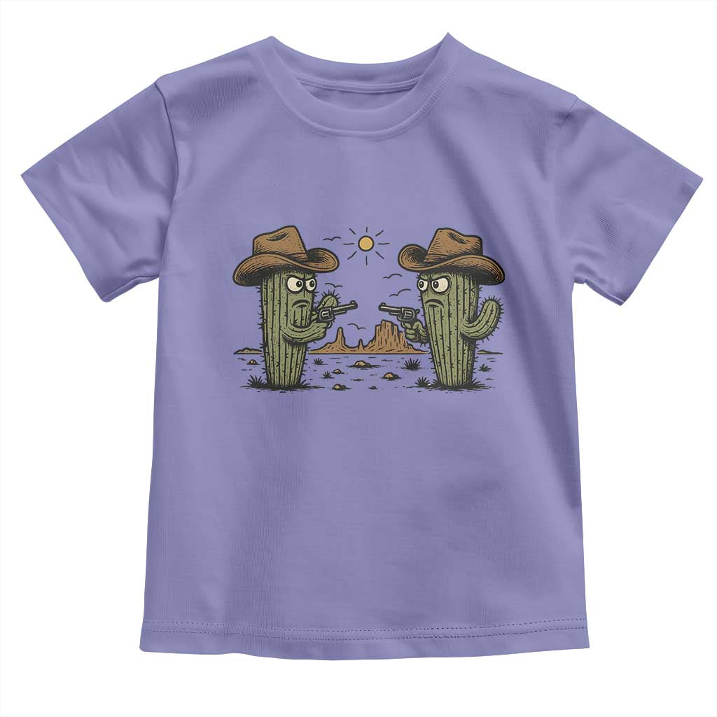 Funny Lone Star Cactus Cowboy Gunfight Gift Toddler T Shirt TS12 Violet Print Your Wear