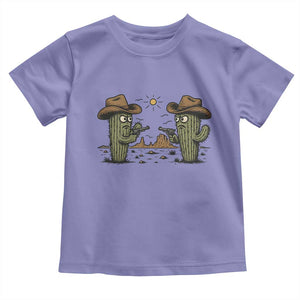 Funny Lone Star Cactus Cowboy Gunfight Gift Toddler T Shirt TS12 Violet Print Your Wear