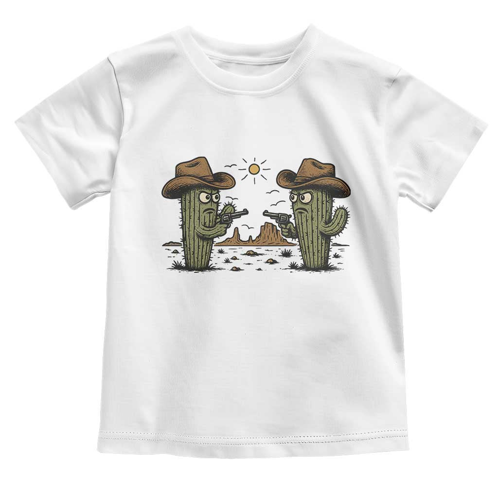 Funny Lone Star Cactus Cowboy Gunfight Gift Toddler T Shirt TS12 White Print Your Wear