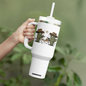 Funny Lone Star Cactus Cowboy Gunfight Gift Tumbler With Handle TS12 Print Your Wear