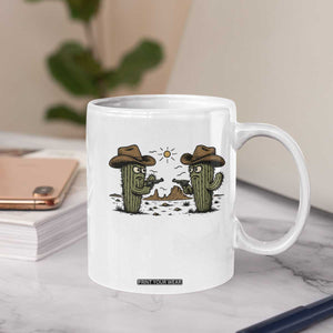 Funny Lone Star Cactus Cowboy Gunfight Gift Coffee Mug TS12 Print Your Wear