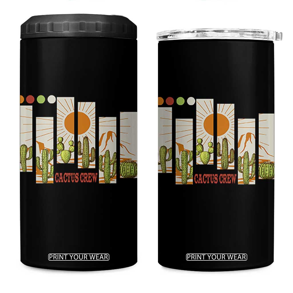 Succulent Plant Lover Gift 4 in 1 Can Cooler Tumbler Cactus Crew TS12 One Size: 16 oz Black Print Your Wear