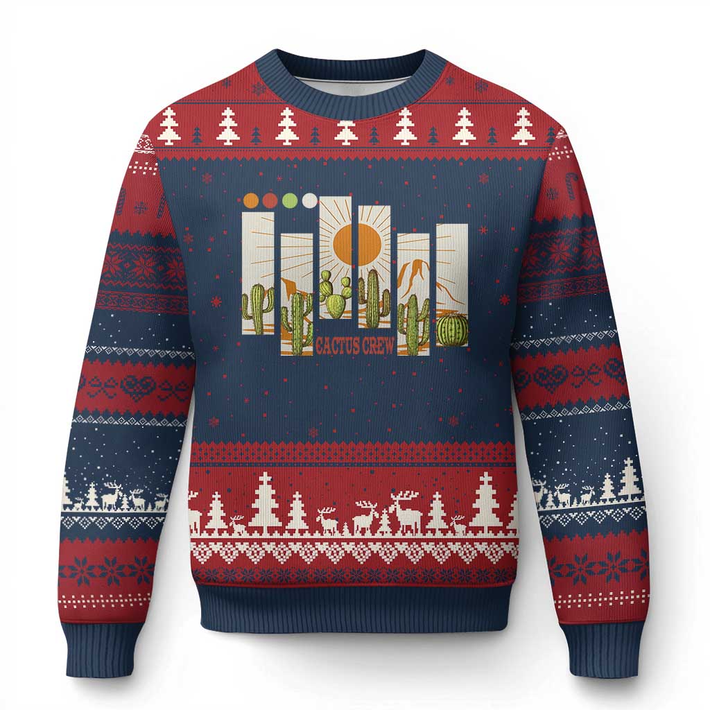 Succulent Plant Lover Gift Ugly Christmas Sweater Cactus Crew - Print Your Wear