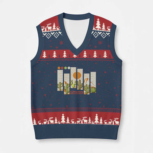 Succulent Plant Lover Gift V-Neck Knit Sweater Vest Cactus Crew TS12 Navy Red Print Your Wear
