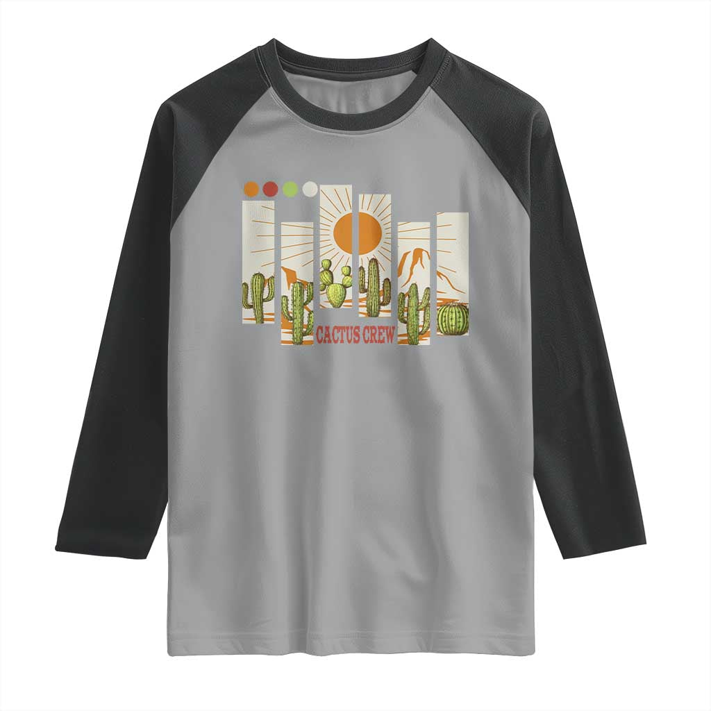 Succulent Plant Lover Gift Raglan Shirt Cactus Crew TS12 Sport Gray Black Print Your Wear