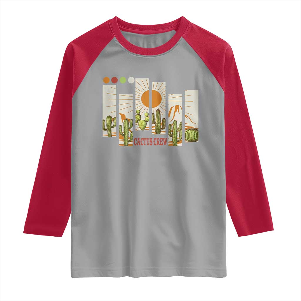 Succulent Plant Lover Gift Raglan Shirt Cactus Crew TS12 Sport Gray Red Print Your Wear