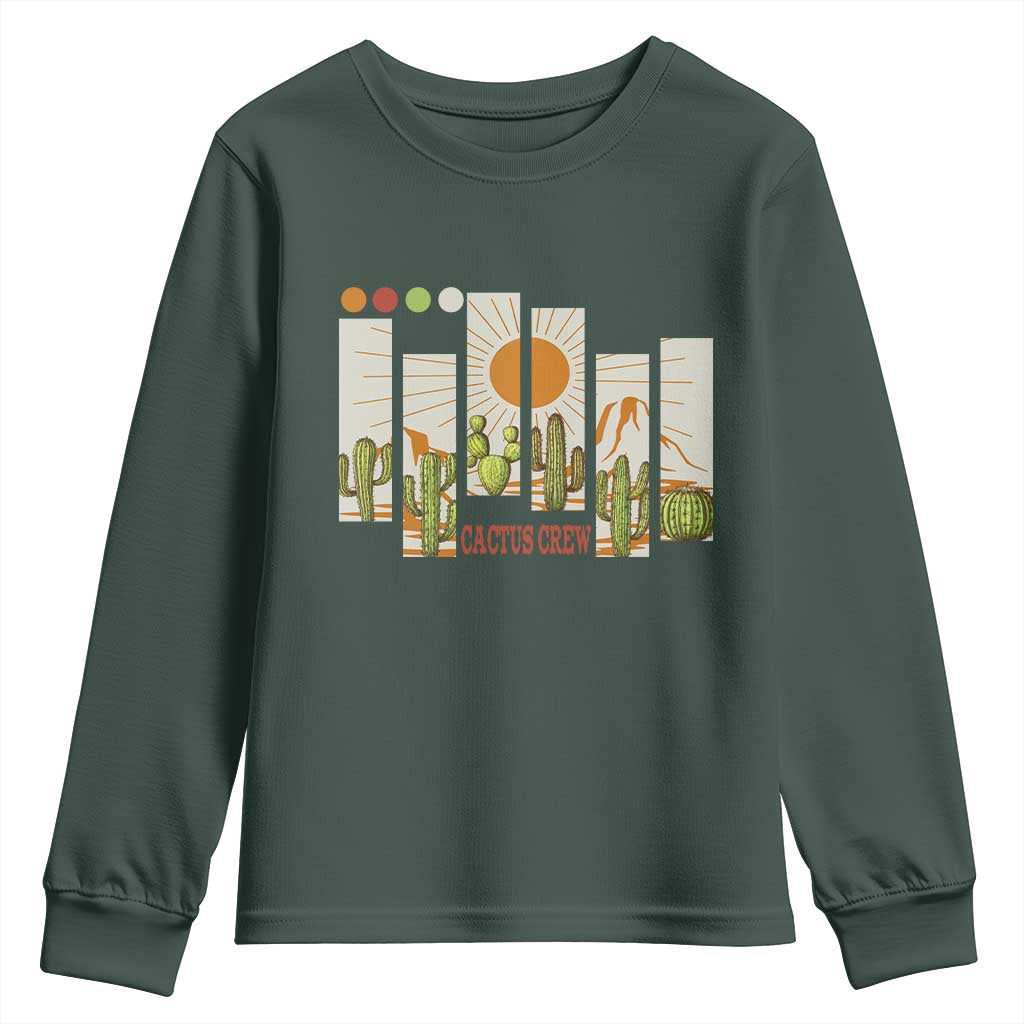Succulent Plant Lover Gift Youth Sweatshirt Cactus Crew TS12 Dark Forest Green Print Your Wear