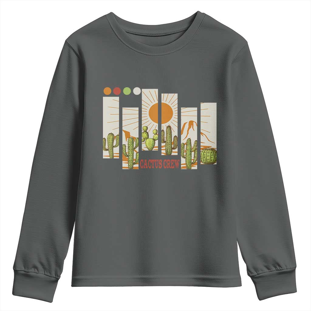 Succulent Plant Lover Gift Youth Sweatshirt Cactus Crew TS12 Dark Heather Print Your Wear