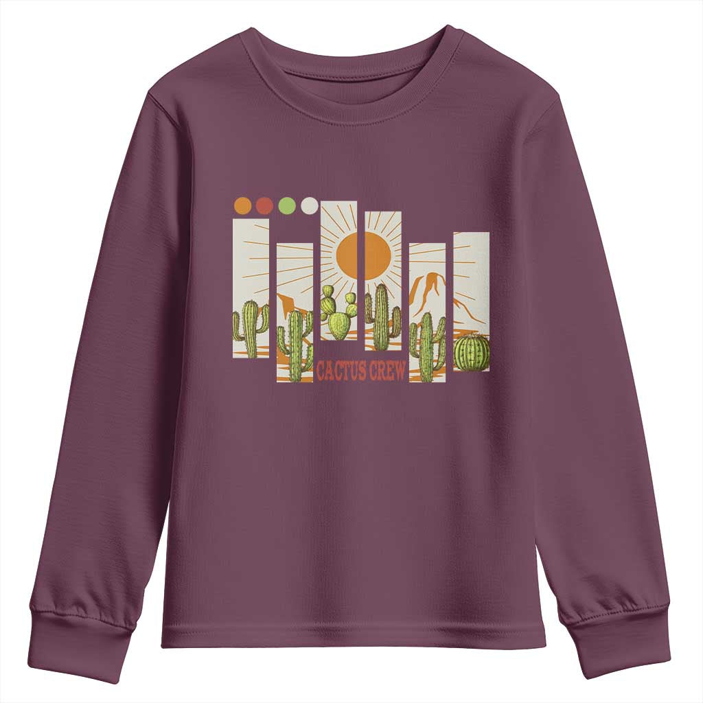 Succulent Plant Lover Gift Youth Sweatshirt Cactus Crew TS12 Maroon Print Your Wear