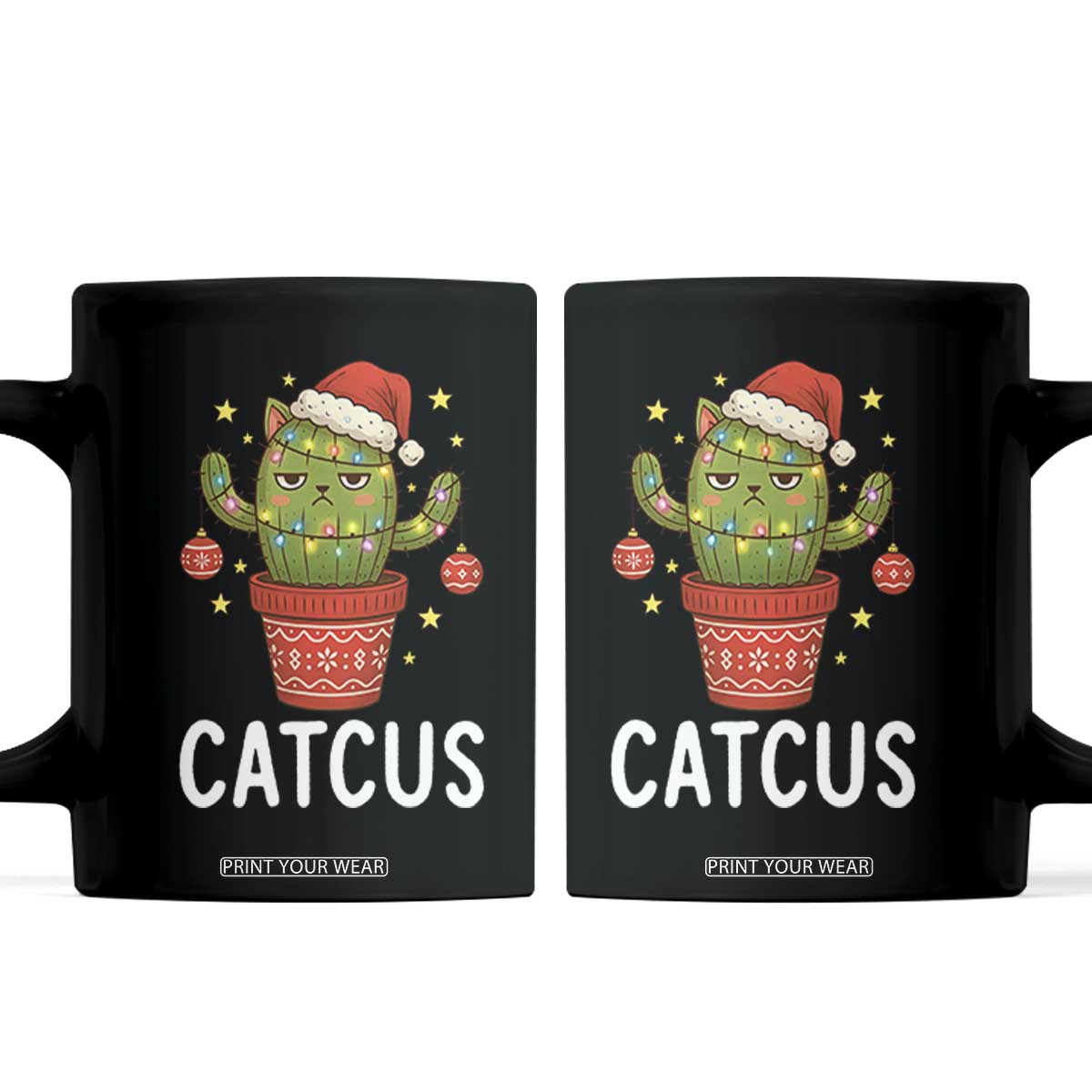 Funny Christmas Catcus Coffee Mug Succulent Lover Gift TS12 Black Print Your Wear