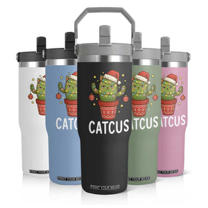 Funny Christmas Catcus Flip Straw Tumbler Succulent Lover Gift TS12 Print Your Wear