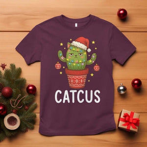 Funny Christmas Catcus T Shirt Succulent Lover Gift TS12 Maroon Print Your Wear