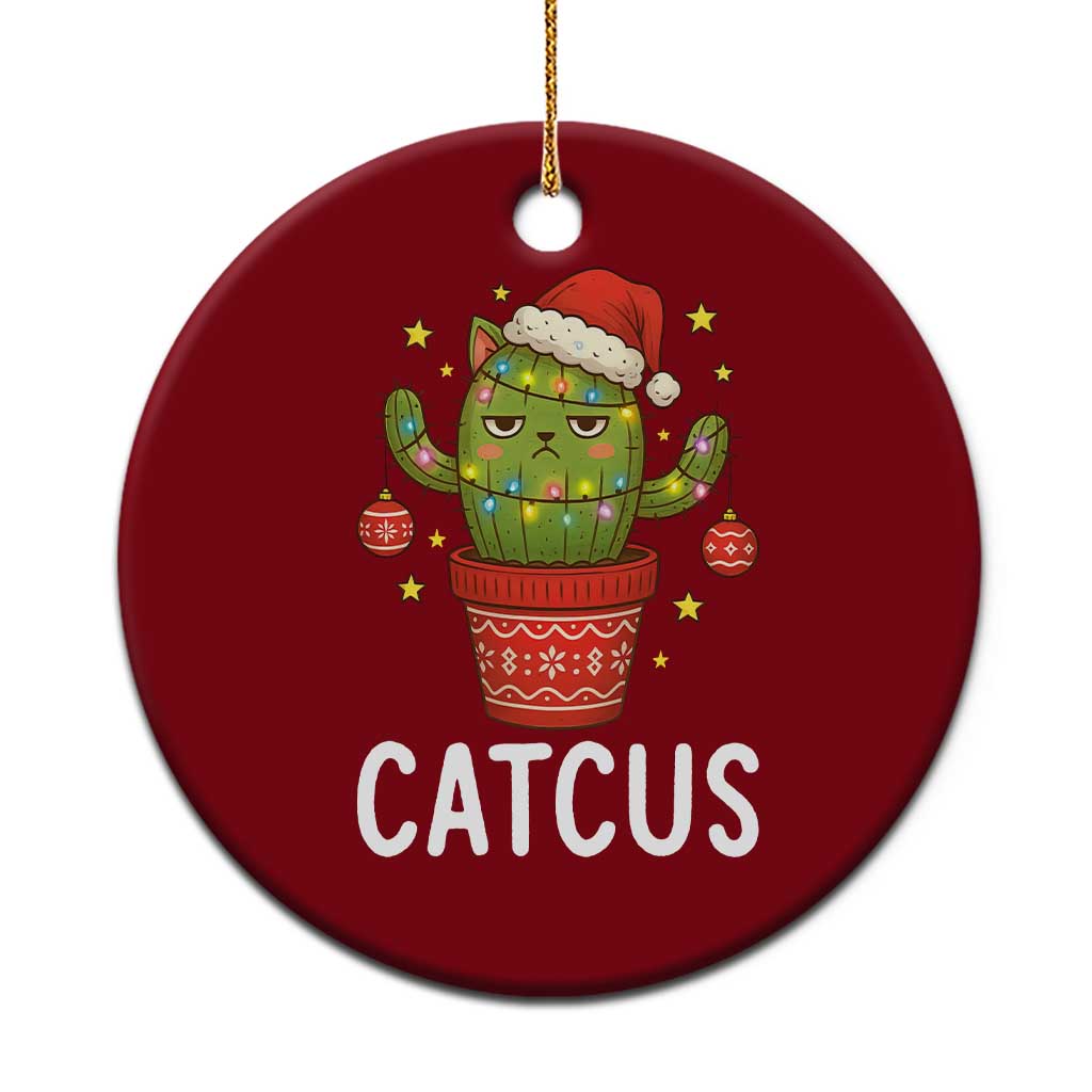 Funny Xmas Catcus Ceramic Ornament Succulent Lover Gift TS12 1pc Red Print Your Wear