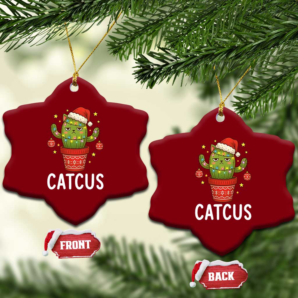 Funny Xmas Catcus Ceramic Ornament Succulent Lover Gift - Print Your Wear