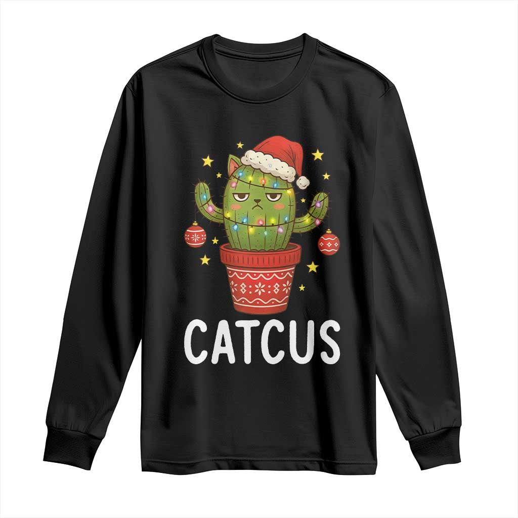 Funny Christmas Catcus Long Sleeve Shirt Succulent Lover Gift TS12 Black Print Your Wear