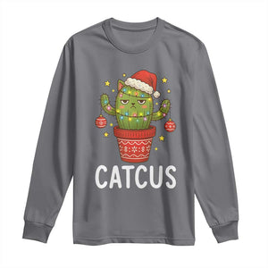 Funny Christmas Catcus Long Sleeve Shirt Succulent Lover Gift TS12 Charcoal Print Your Wear