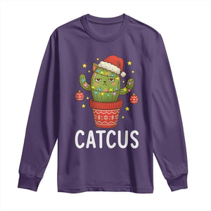 Funny Christmas Catcus Long Sleeve Shirt Succulent Lover Gift TS12 Purple Print Your Wear