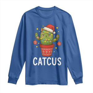 Funny Christmas Catcus Long Sleeve Shirt Succulent Lover Gift TS12 Royal Blue Print Your Wear