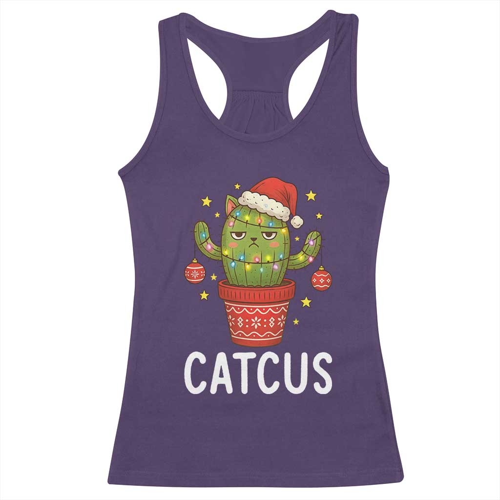 Funny Christmas Catcus Racerback Tank Top Succulent Lover Gift TS12 Purple Print Your Wear