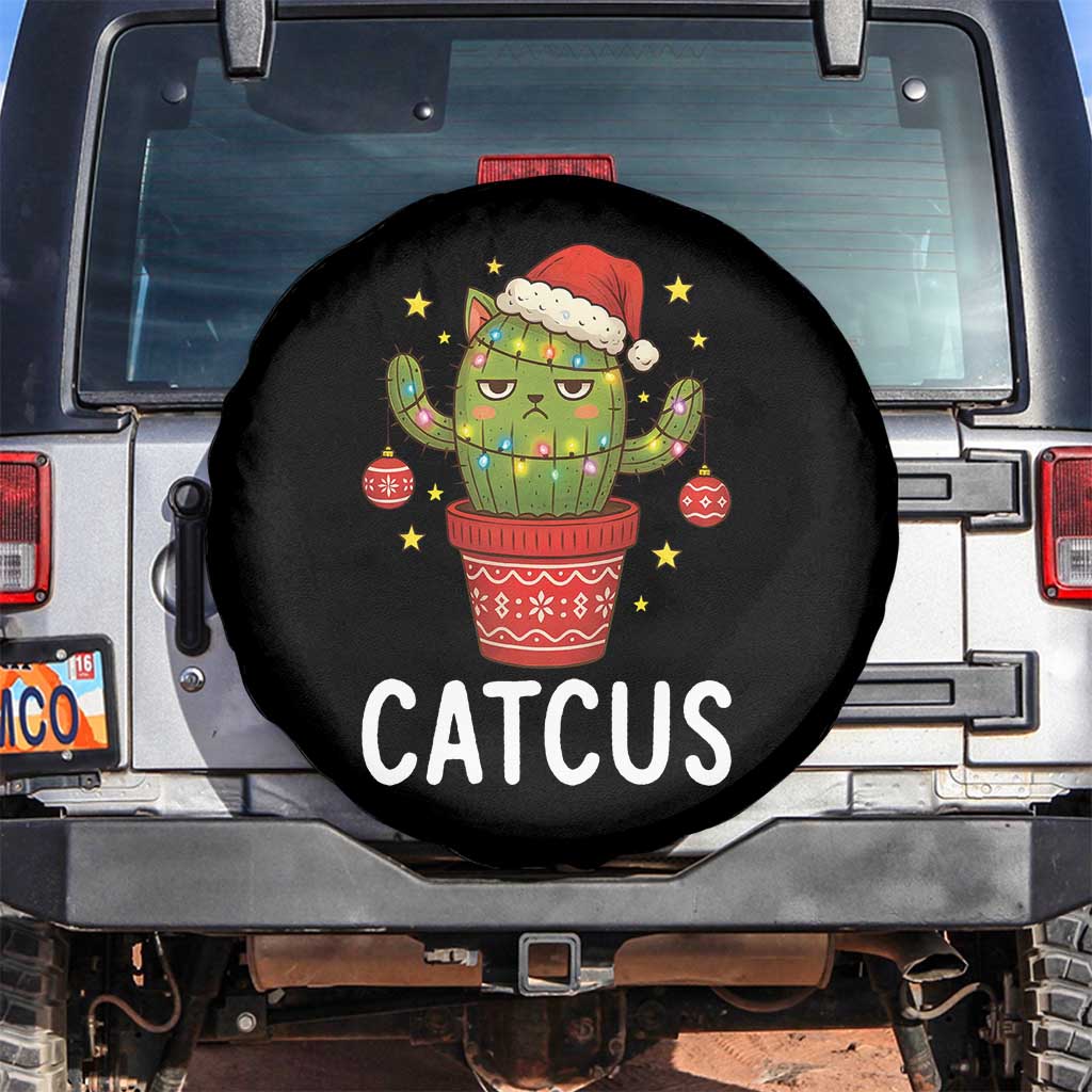 Funny Christmas Catcus Spare Tire Cover Succulent Lover Gift TS12 No hole Black Print Your Wear