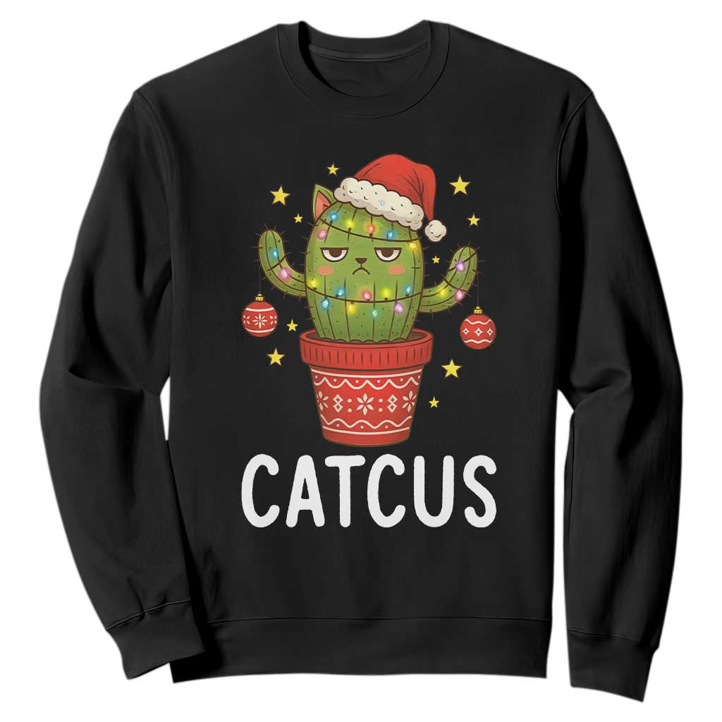 Funny Christmas Catcus Sweatshirt Succulent Lover Gift TS12 Black Print Your Wear
