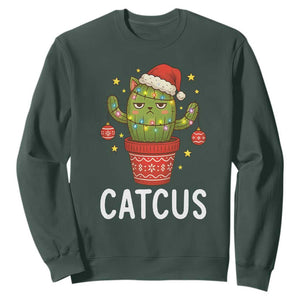 Funny Christmas Catcus Sweatshirt Succulent Lover Gift TS12 Dark Forest Green Print Your Wear