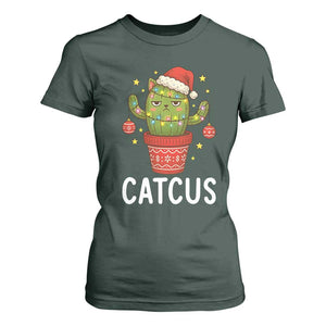 Funny Christmas Catcus T Shirt For Women Succulent Lover Gift TS12 Dark Forest Green Print Your Wear