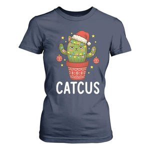 Funny Christmas Catcus T Shirt For Women Succulent Lover Gift TS12 Navy Print Your Wear