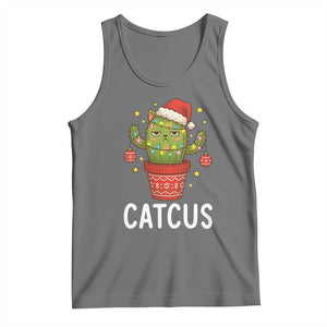 Funny Christmas Catcus Tank Top Succulent Lover Gift TS12 Black Heather Print Your Wear