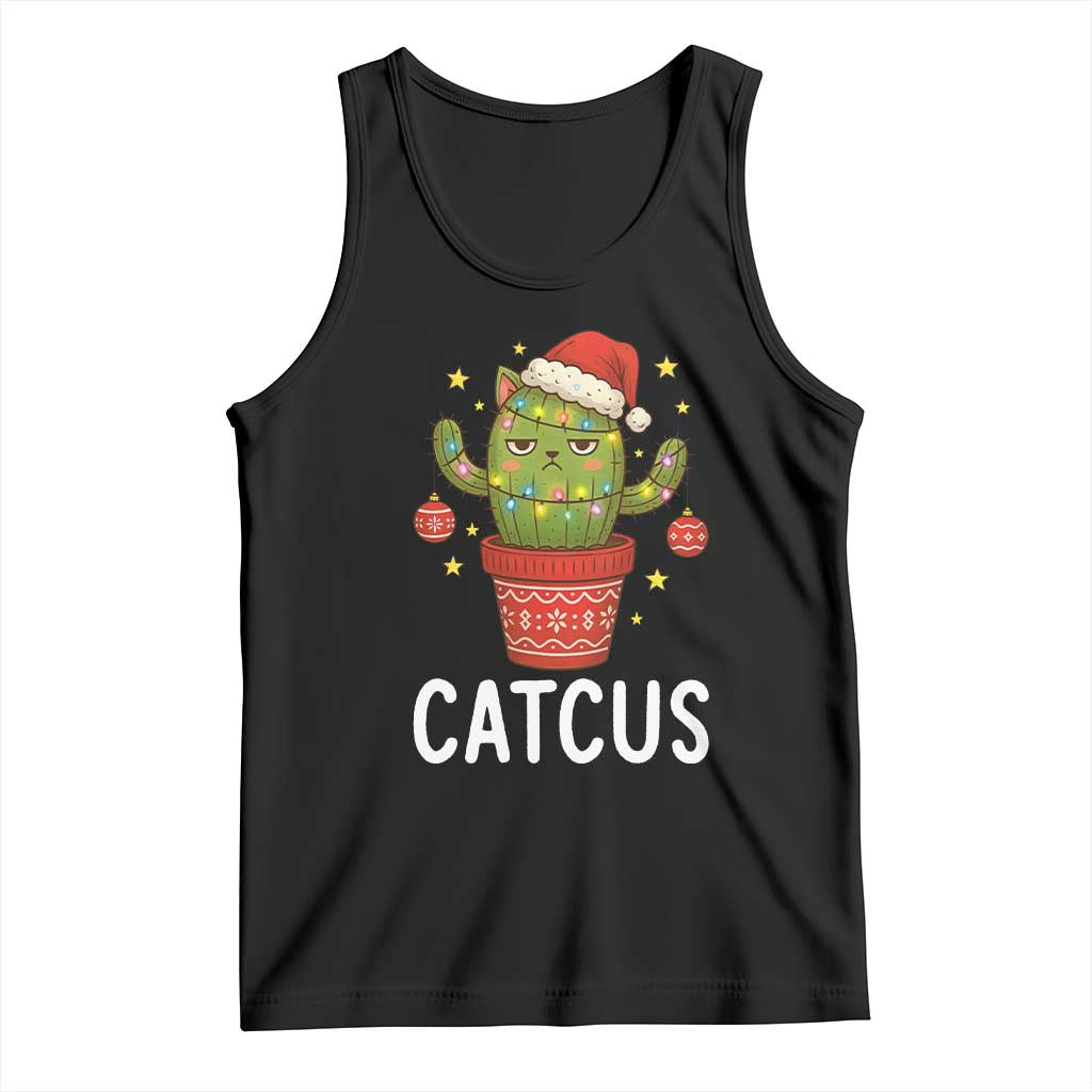 Funny Christmas Catcus Tank Top Succulent Lover Gift TS12 Black Print Your Wear