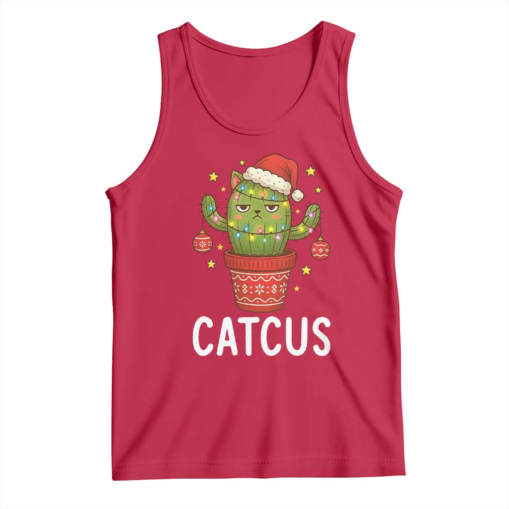 Funny Christmas Catcus Tank Top Succulent Lover Gift TS12 Red Print Your Wear