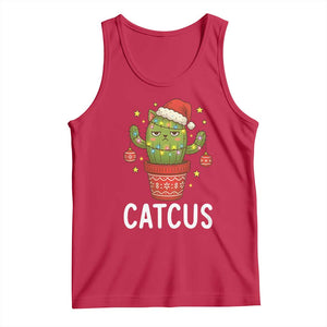 Funny Christmas Catcus Tank Top Succulent Lover Gift TS12 Red Print Your Wear
