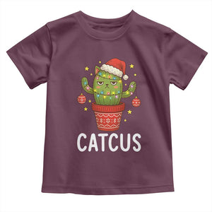 Funny Christmas Catcus Toddler T Shirt Succulent Lover Gift TS12 Maroon Print Your Wear