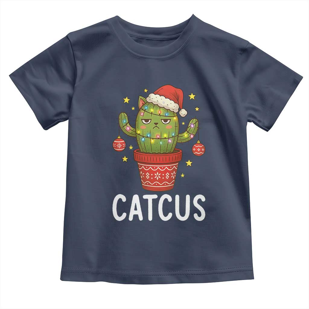 Funny Christmas Catcus Toddler T Shirt Succulent Lover Gift TS12 Navy Print Your Wear