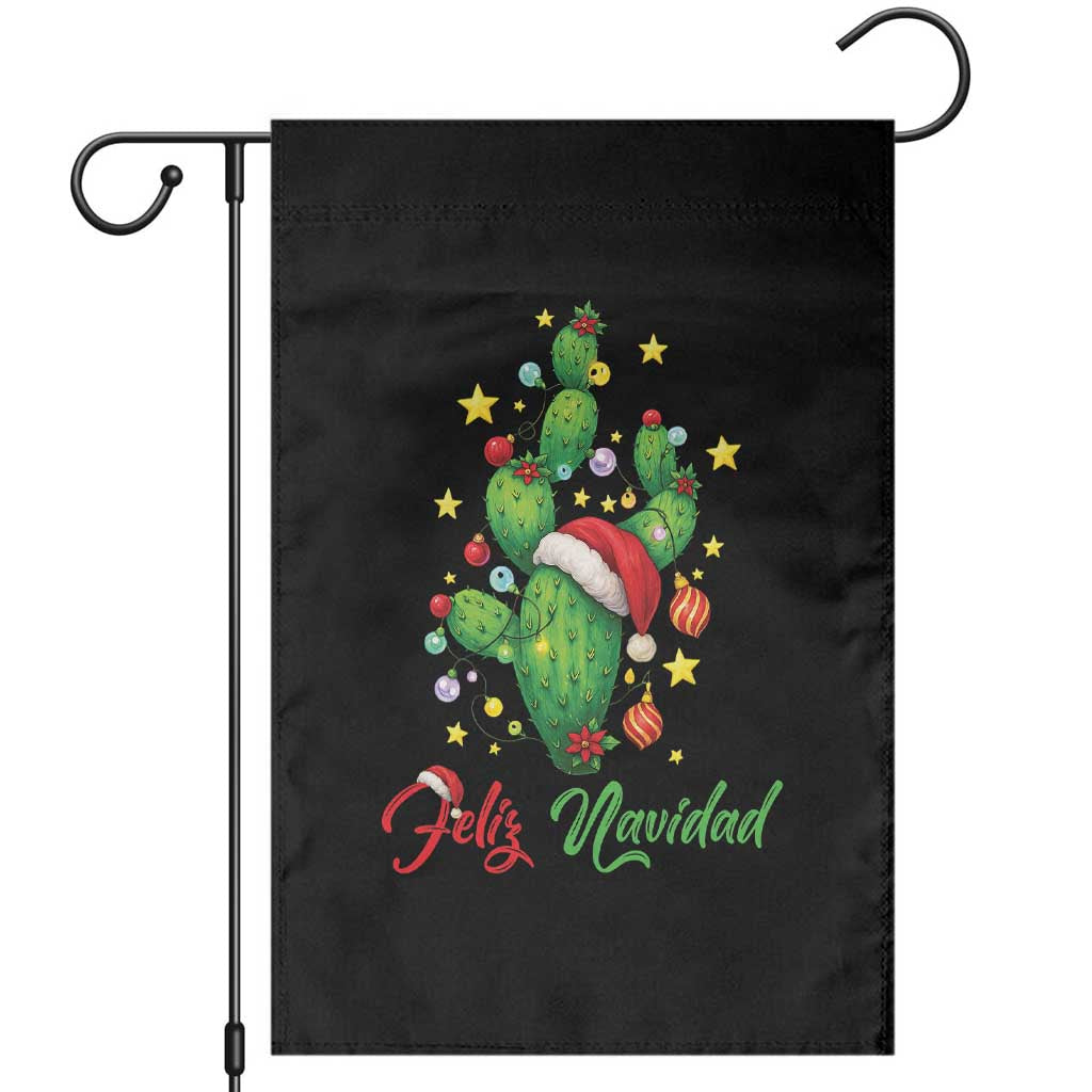 Feliz Navidad Cactus Garden Flag Funny Spanish Christmas Gift TS12 Black Print Your Wear