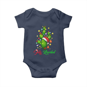 Feliz Navidad Cactus Baby Onesie Funny Spanish Christmas Gift TS12 Navy Print Your Wear