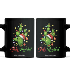 Feliz Navidad Cactus Coffee Mug Funny Spanish Christmas Gift TS12 Black Print Your Wear
