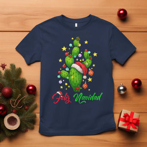 Feliz Navidad Cactus T Shirt Funny Spanish Christmas Gift TS12 Navy Print Your Wear