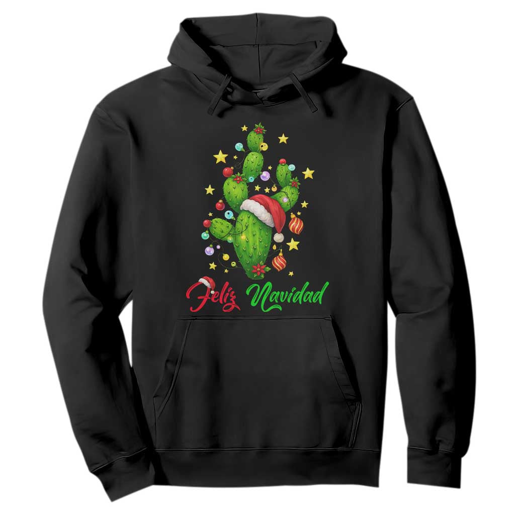 Feliz Navidad Cactus Hoodie Funny Spanish Christmas Gift TS12 Black Print Your Wear