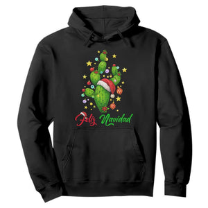 Feliz Navidad Cactus Hoodie Funny Spanish Christmas Gift TS12 Black Print Your Wear