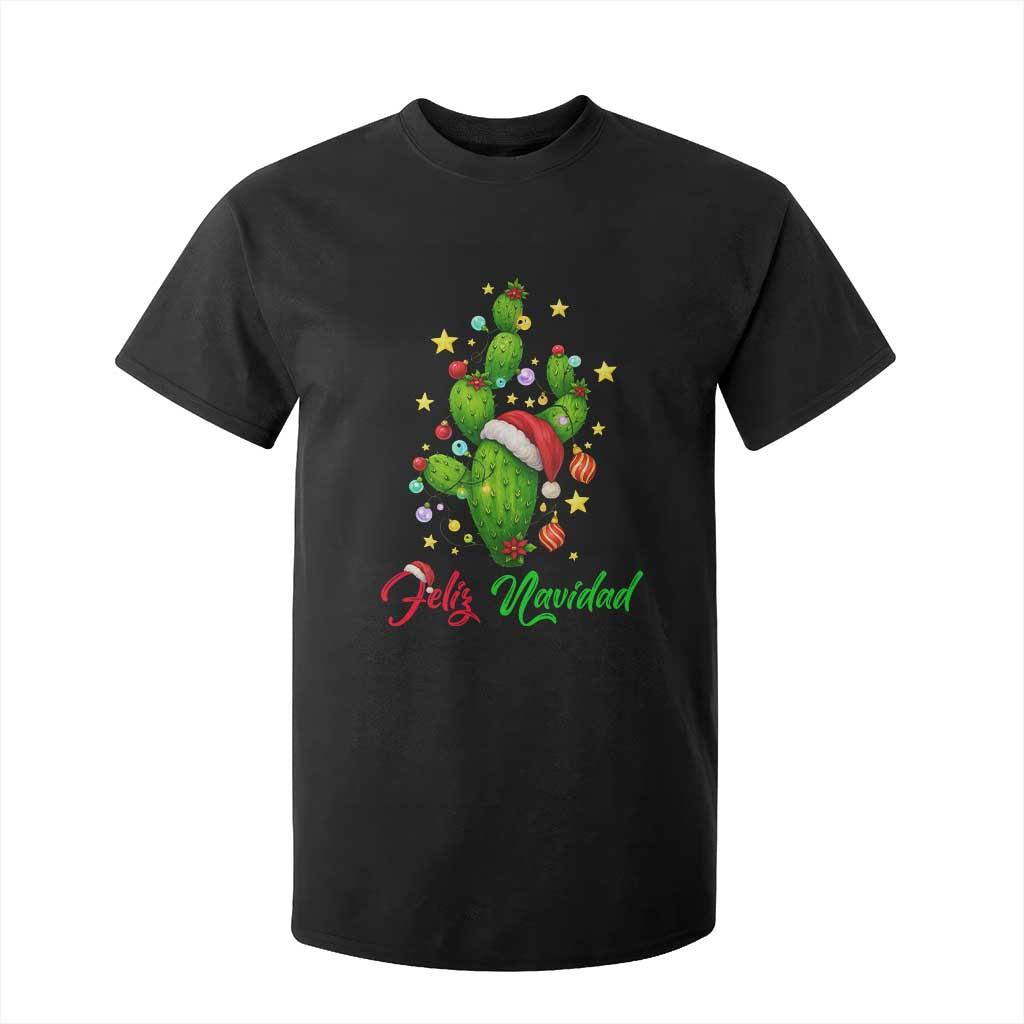 Feliz Navidad Cactus T Shirt For Kid Funny Spanish Christmas Gift TS12 Black Print Your Wear
