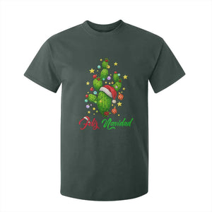 Feliz Navidad Cactus T Shirt For Kid Funny Spanish Christmas Gift TS12 Dark Forest Green Print Your Wear