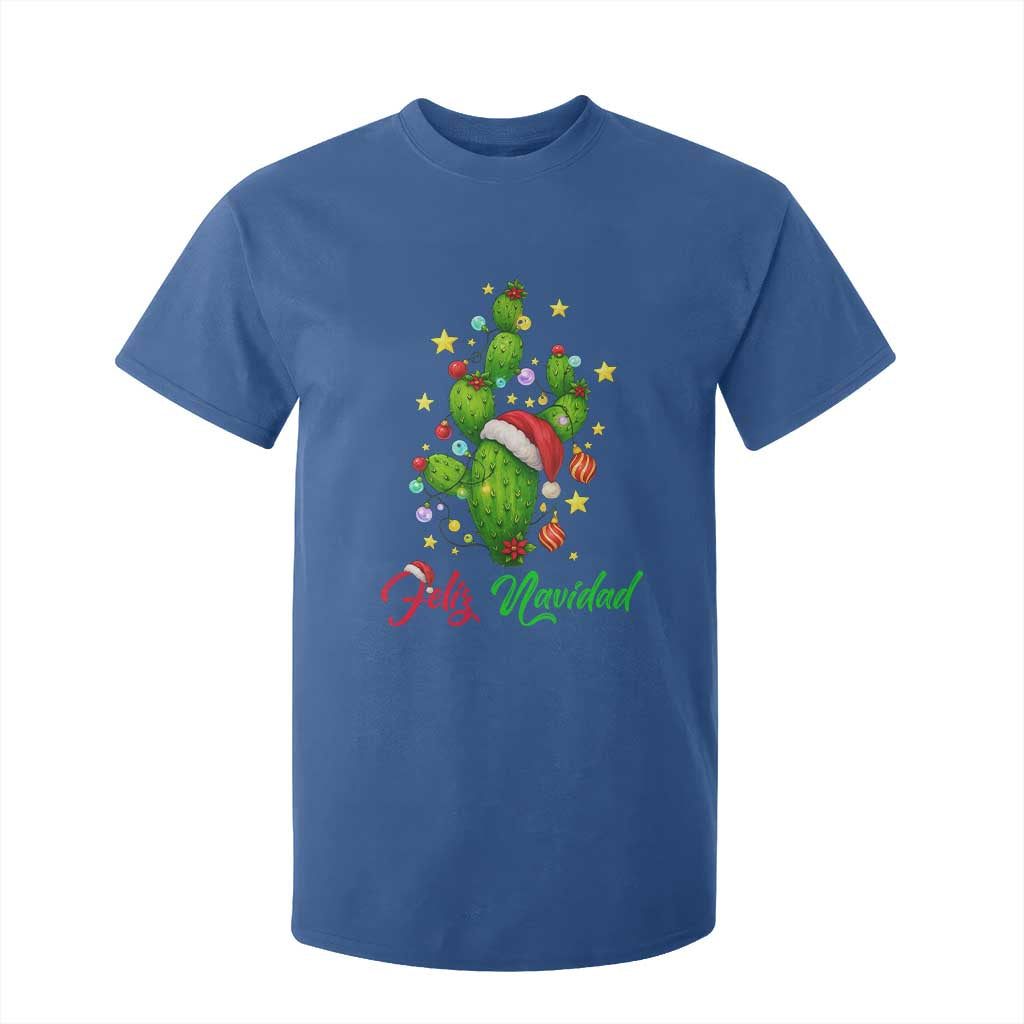 Feliz Navidad Cactus T Shirt For Kid Funny Spanish Christmas Gift TS12 Royal Blue Print Your Wear