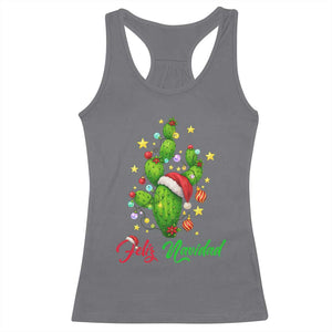 Feliz Navidad Cactus Racerback Tank Top Funny Spanish Christmas Gift TS12 Charcoal Print Your Wear