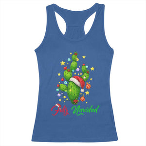 Feliz Navidad Cactus Racerback Tank Top Funny Spanish Christmas Gift TS12 Royal Blue Print Your Wear
