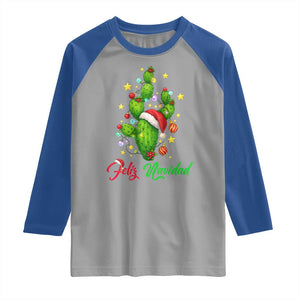 Feliz Navidad Cactus Raglan Shirt Funny Spanish Christmas Gift TS12 Sport Gray Royal Print Your Wear