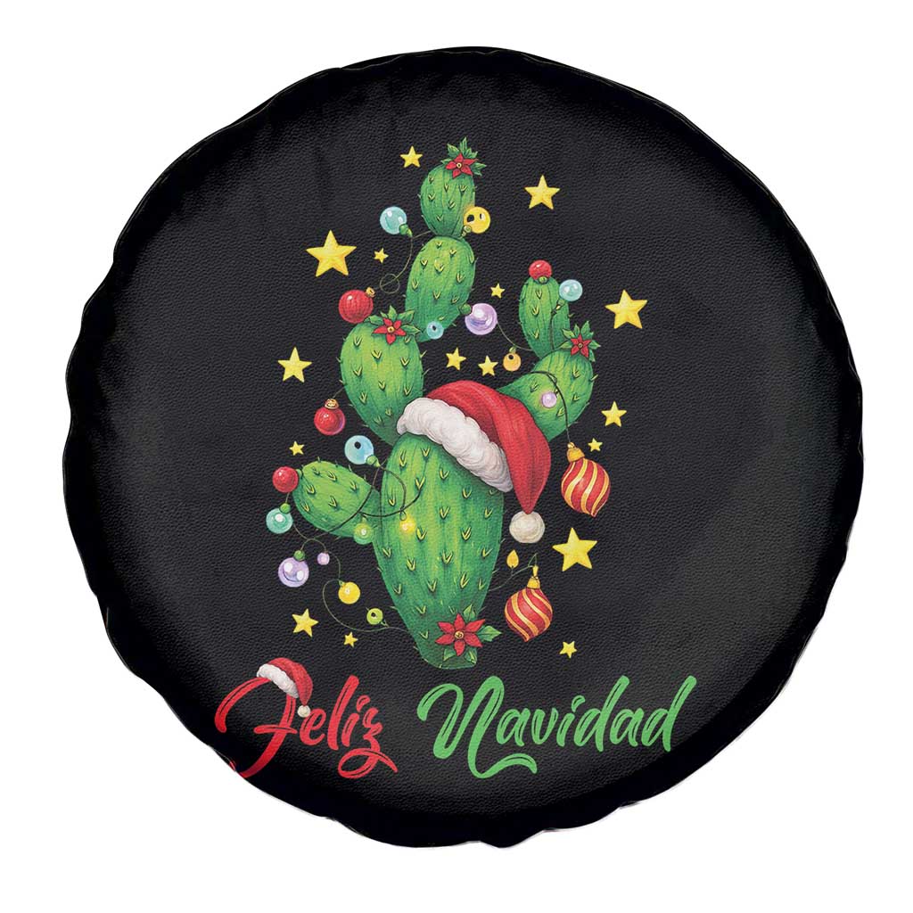 Feliz Navidad Cactus Spare Tire Cover Funny Spanish Christmas Gift TS12 Print Your Wear